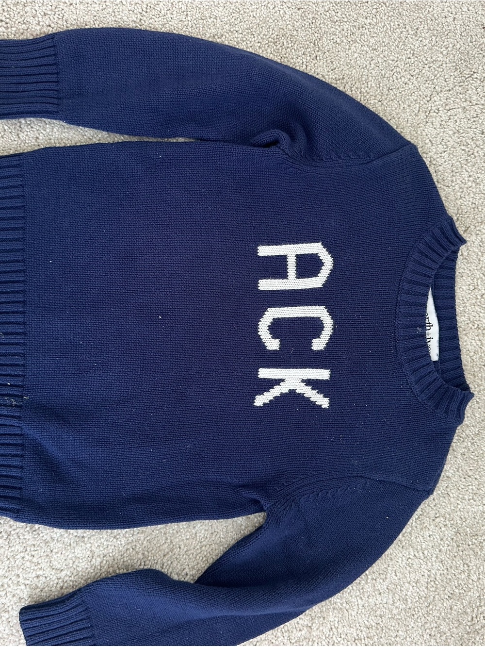 Kids Navy ACK Knit Crewneck Sweater -